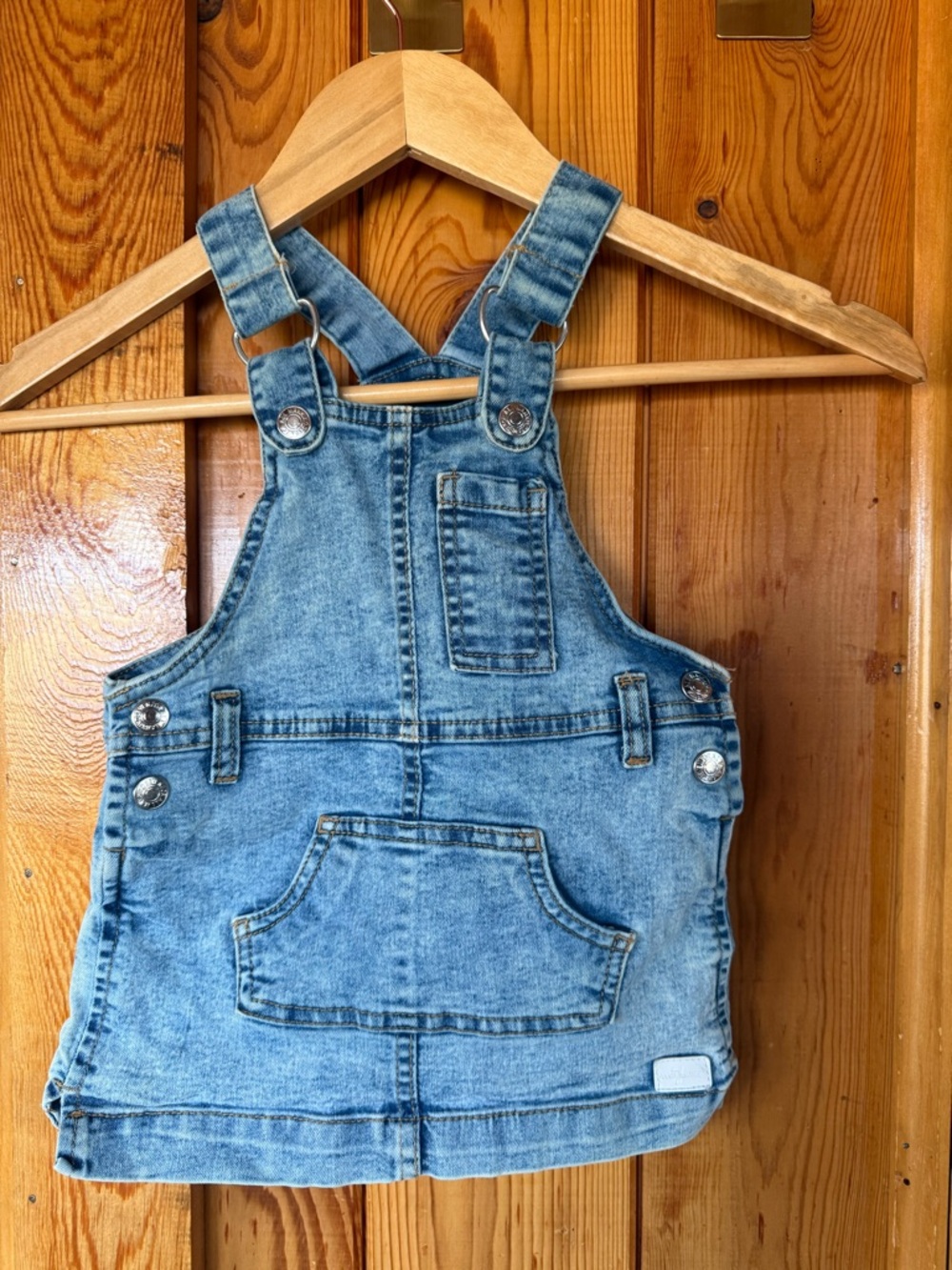 7 For All Mankind Light Blue Denim Overall Dress for Kids
